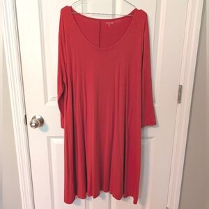 Garnet Hill Burnt Orange 3/4 length Sleeve Swing Dress. Size XL. VGUC.